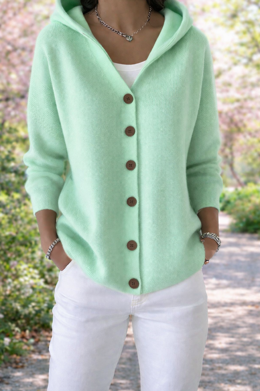 Cardigan in cotone donna chiusura con bottoni